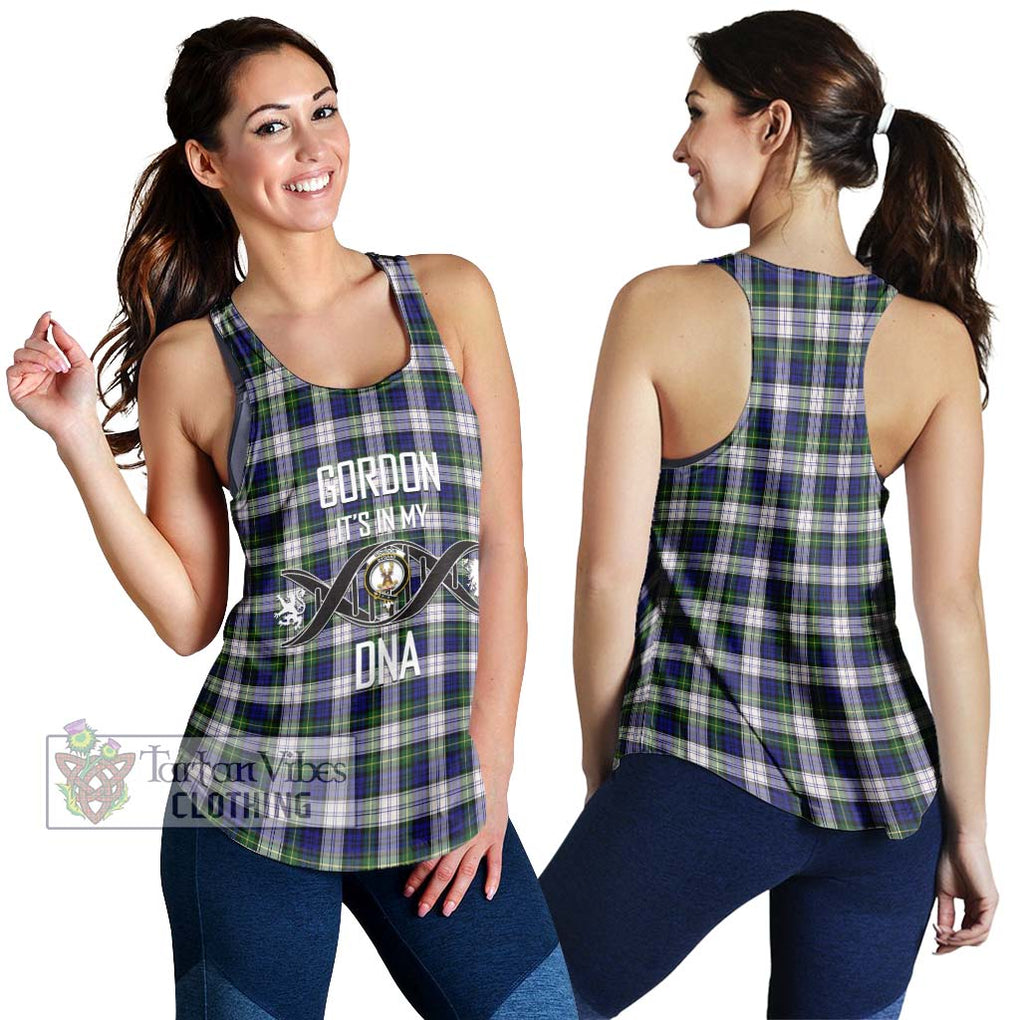 Gordon Dress Modern Tartan Women's Racerback Tanks with Family Crest DNA In Me Style 4XL - Tartanvibesclothing Shop