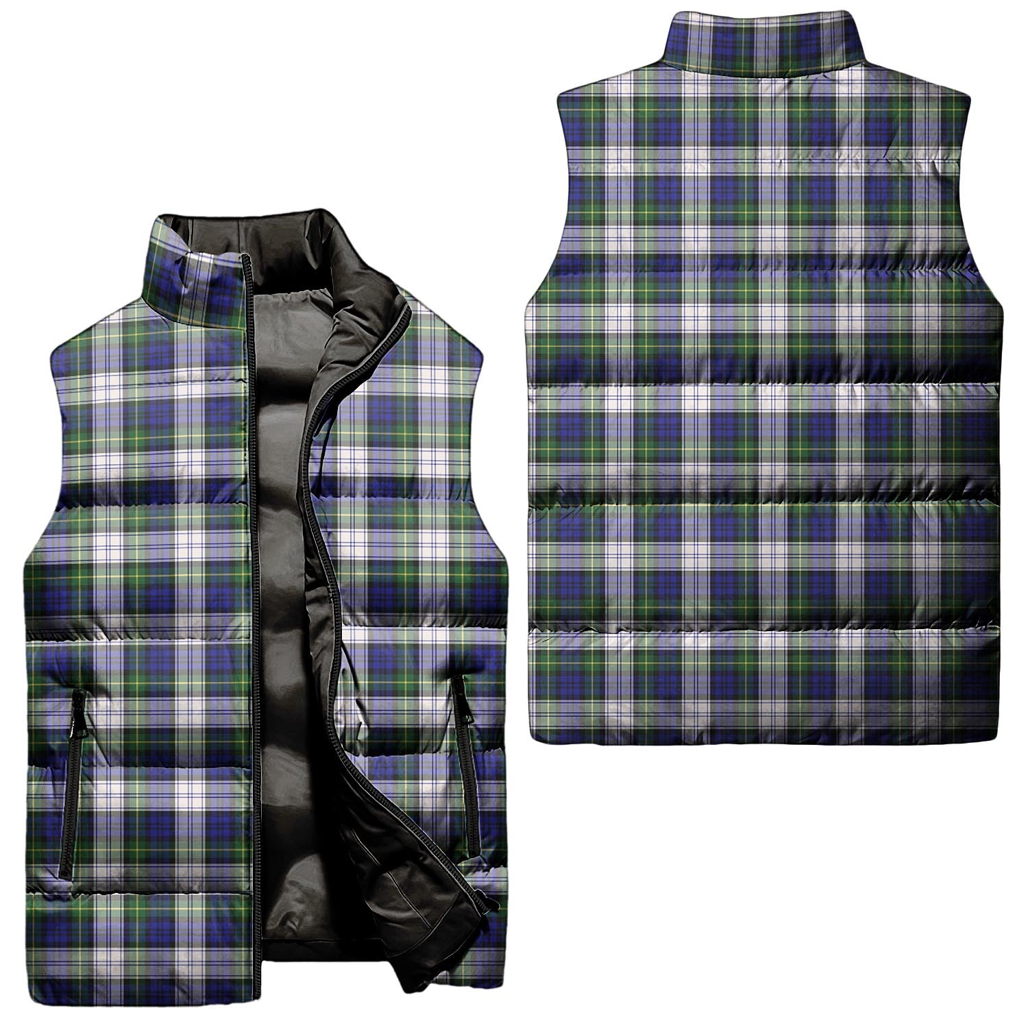 Gordon Dress Modern Tartan Sleeveless Puffer Jacket Unisex - Tartanvibesclothing