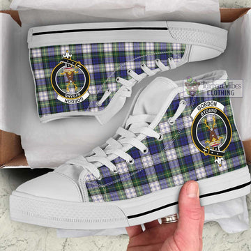 Gordon Dress Modern Tartan High Top Shoes with Family Crest