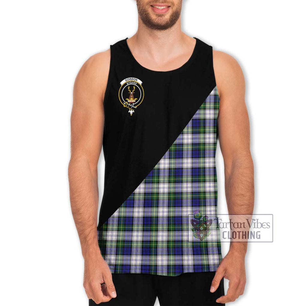 Gordon Dress Modern Tartan Men's Tank Top with Family Crest and Military Logo Style Men - Tartanvibesclothing Shop