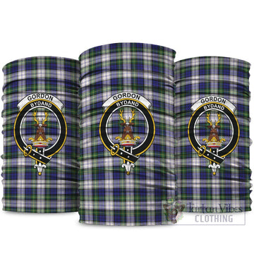 Gordon Dress Modern Tartan Neck Gaiters, Tartan Bandanas, Tartan Head Band with Family Crest