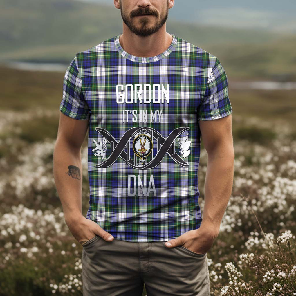 Gordon Dress Modern Tartan T-Shirt with Family Crest DNA In Me Style Kid's Shirt - Tartan Vibes Clothing