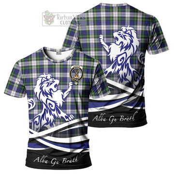 Gordon Dress Modern Tartan Cotton T-shirt with Alba Gu Brath Regal Lion Emblem