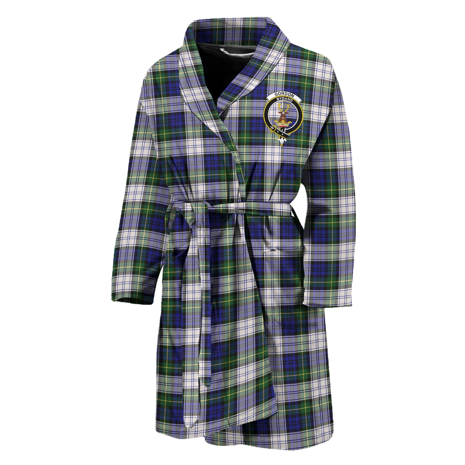 Gordon Dress Modern Tartan Bathrobe with Family Crest Unisex M - Tartan Vibes Clothing