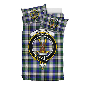 Gordon Dress Modern Tartan Bedding Set with Family Crest