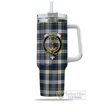 Gordon Dress Modern Tartan and Family Crest Tumbler with Handle