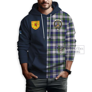 Gordon Dress Modern Tartan Hoodie Alba with Scottish Lion Royal Arm Half Style