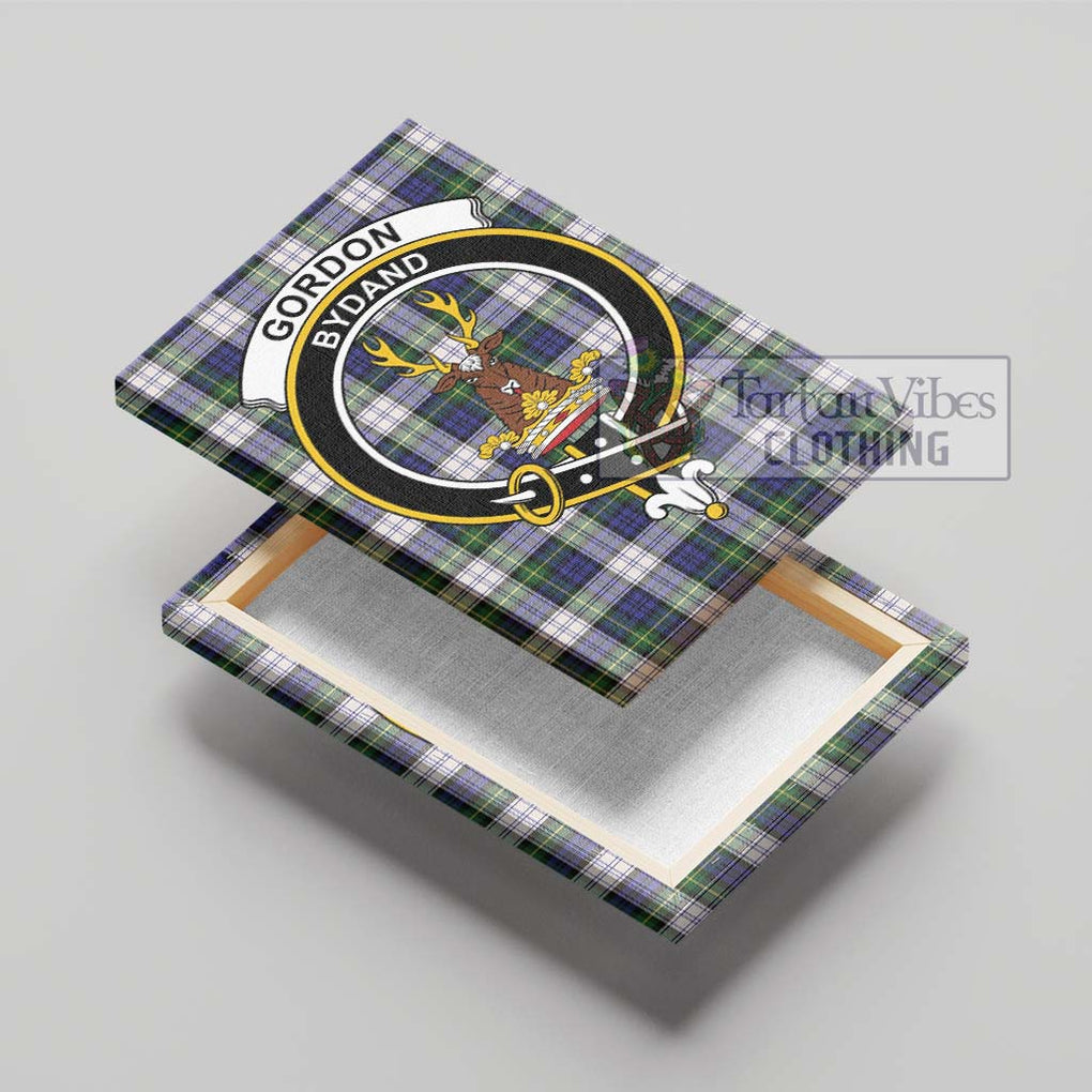 Gordon Dress Modern Tartan Canvas Print Wall Art with Family Crest - Tartan Vibes Clothing