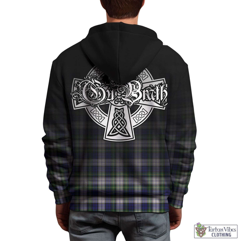 Tartan Vibes Clothing Gordon Dress Modern Tartan Hoodie Featuring Alba Gu Brath Family Crest Celtic Inspired