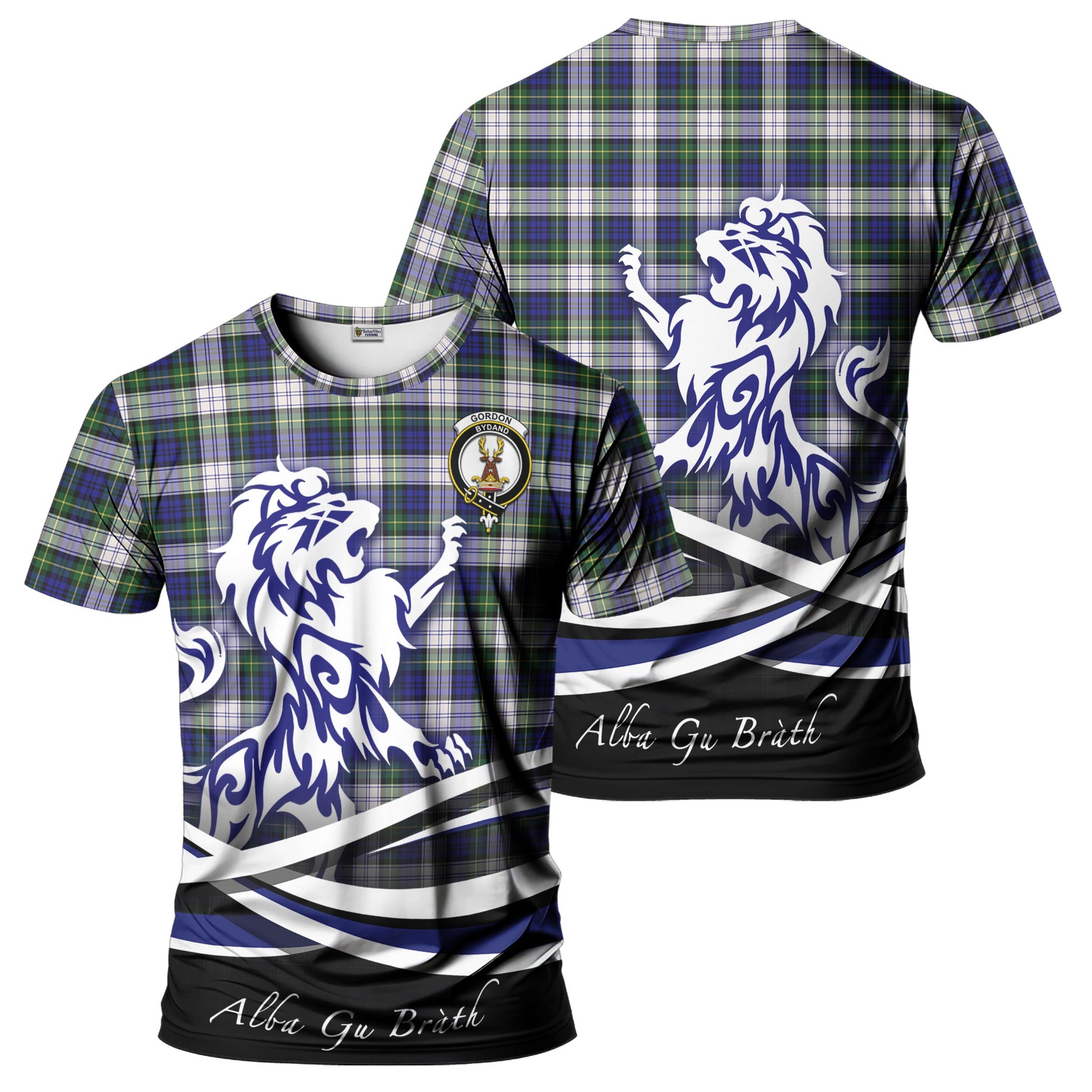 gordon-dress-modern-tartan-t-shirt-with-alba-gu-brath-regal-lion-emblem