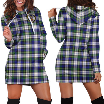 Gordon Dress Modern Tartan Hoodie Dress with Family Crest