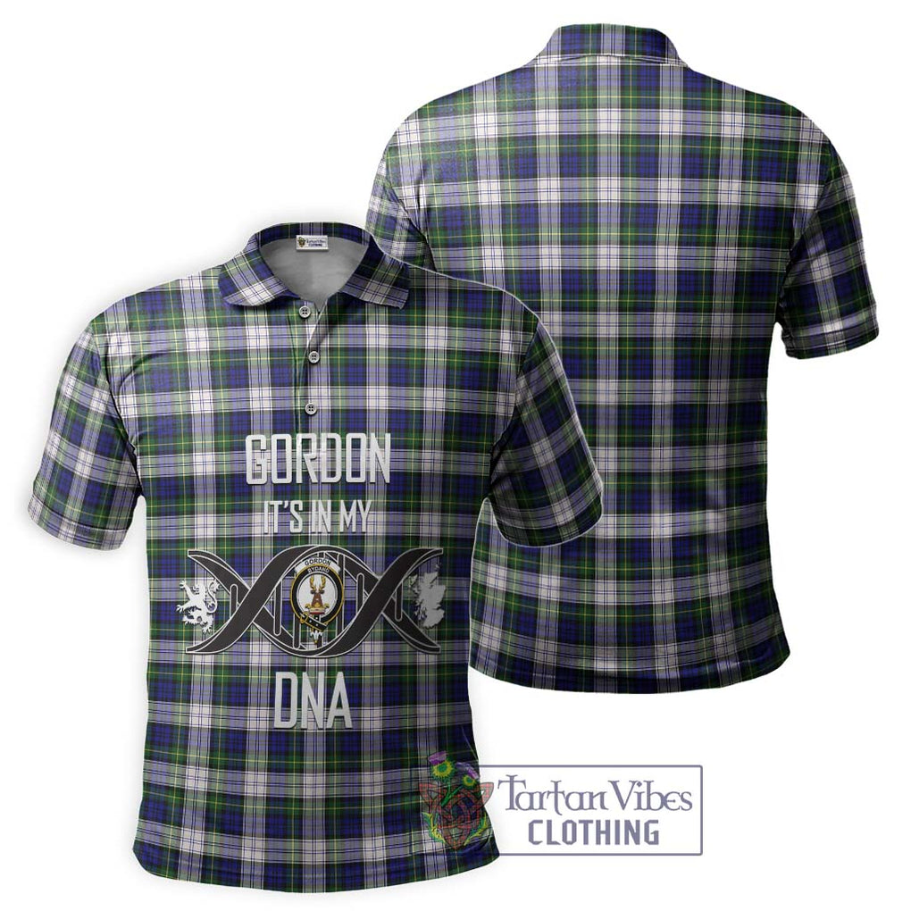 Gordon Dress Modern Tartan Polo Shirt with Family Crest DNA In Me Style - Tartanvibesclothing Shop