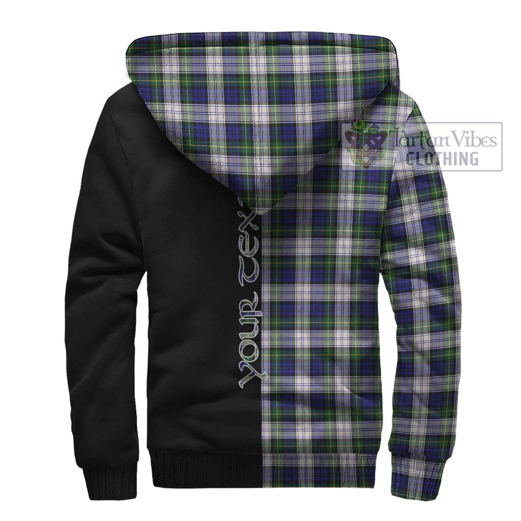 Gordon Dress Modern Tartan Sherpa Hoodie with Family Crest and Half Of Me Style - Tartanvibesclothing Shop