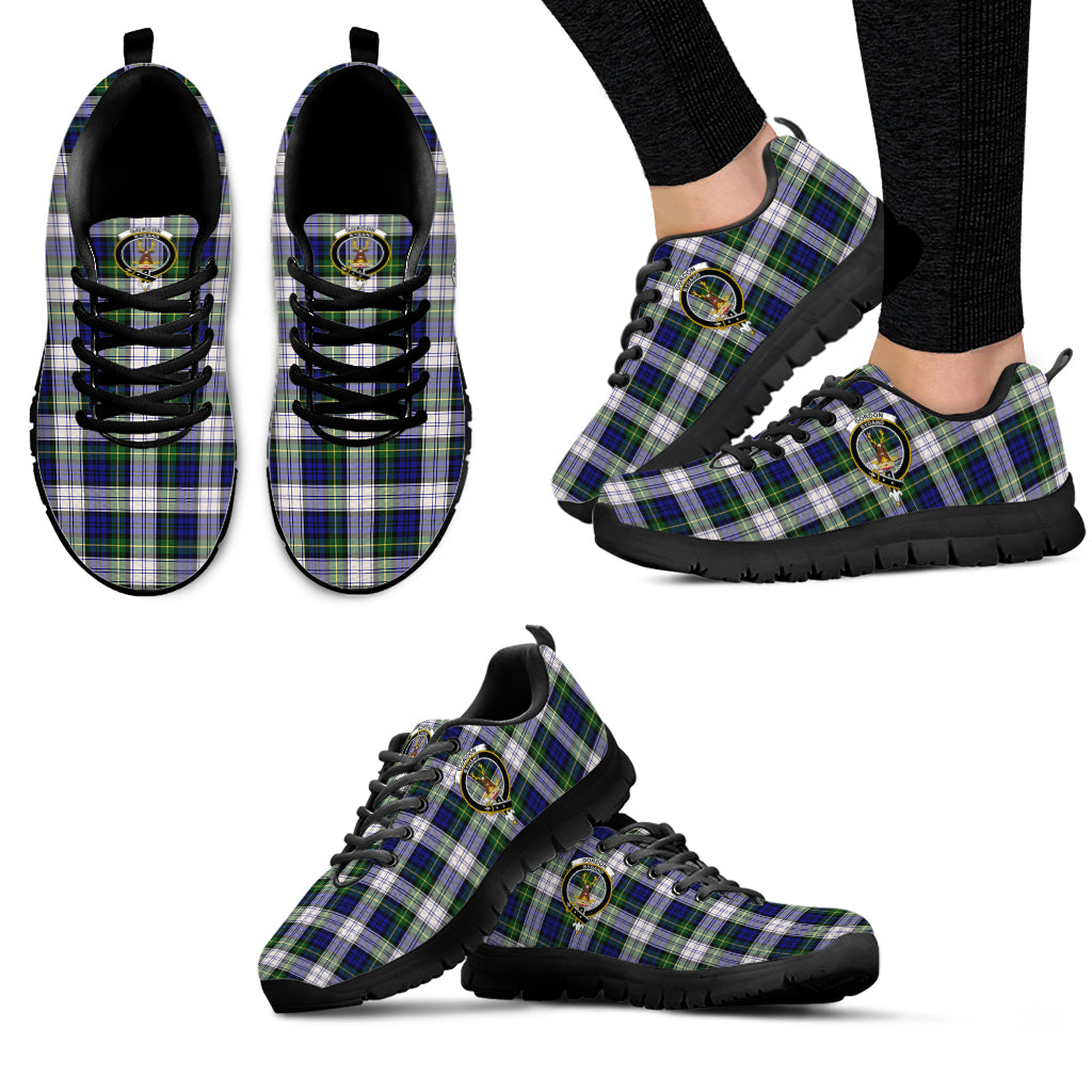 Gordon Dress Modern Tartan Sneakers with Family Crest - Tartan Vibes Clothing