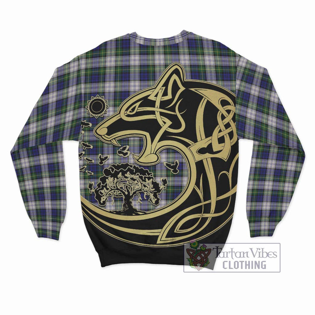 Gordon Dress Modern Tartan Sweatshirt with Family Crest Celtic Wolf Style - Tartan Vibes Clothing