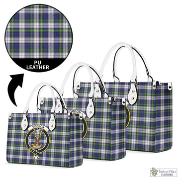 Gordon Dress Modern Tartan Luxury Leather Handbags with Family Crest