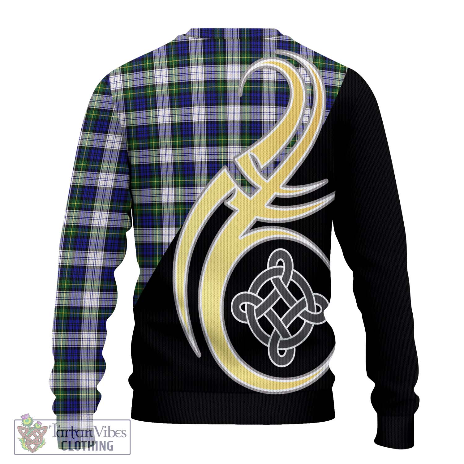 Gordon Dress Modern Tartan Knitted Sweater with Family Crest and Celtic Symbol Style - Tartan Vibes Clothing