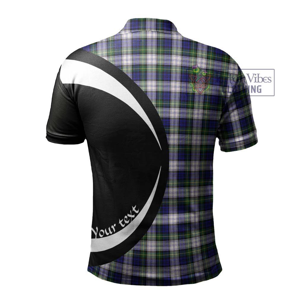Tartan Vibes Clothing Gordon Dress Modern Tartan Men's Polo Shirt with Family Crest Circle Style
