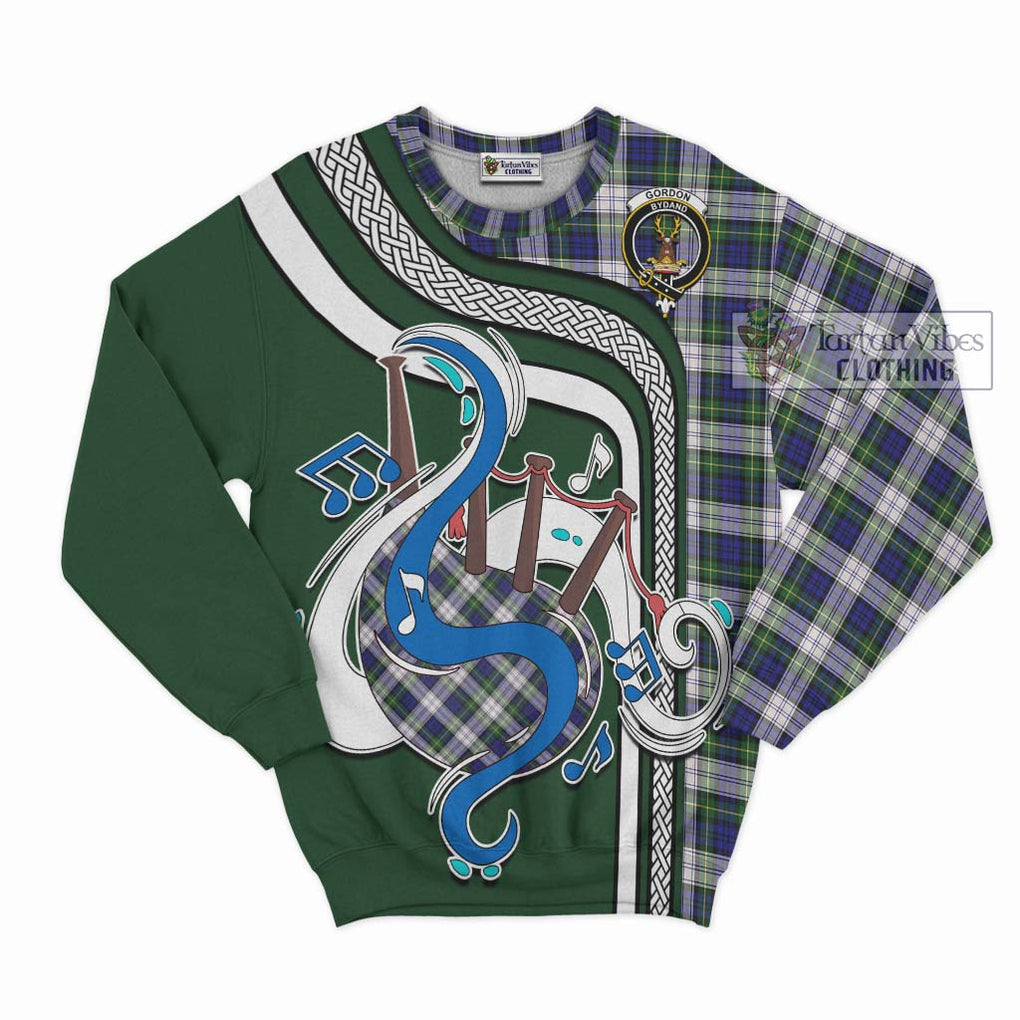 Tartan Vibes Clothing Gordon Dress Modern Tartan Sweatshirt with Epic Bagpipe Style