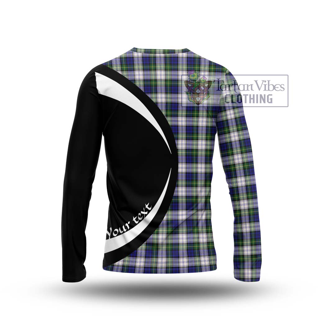 Gordon Dress Modern Tartan Long Sleeve T-Shirt with Family Crest Circle Style - Tartan Vibes Clothing