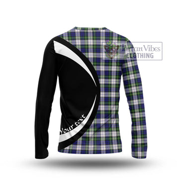 Gordon Dress Modern Tartan Long Sleeve T-Shirt with Family Crest Circle Style