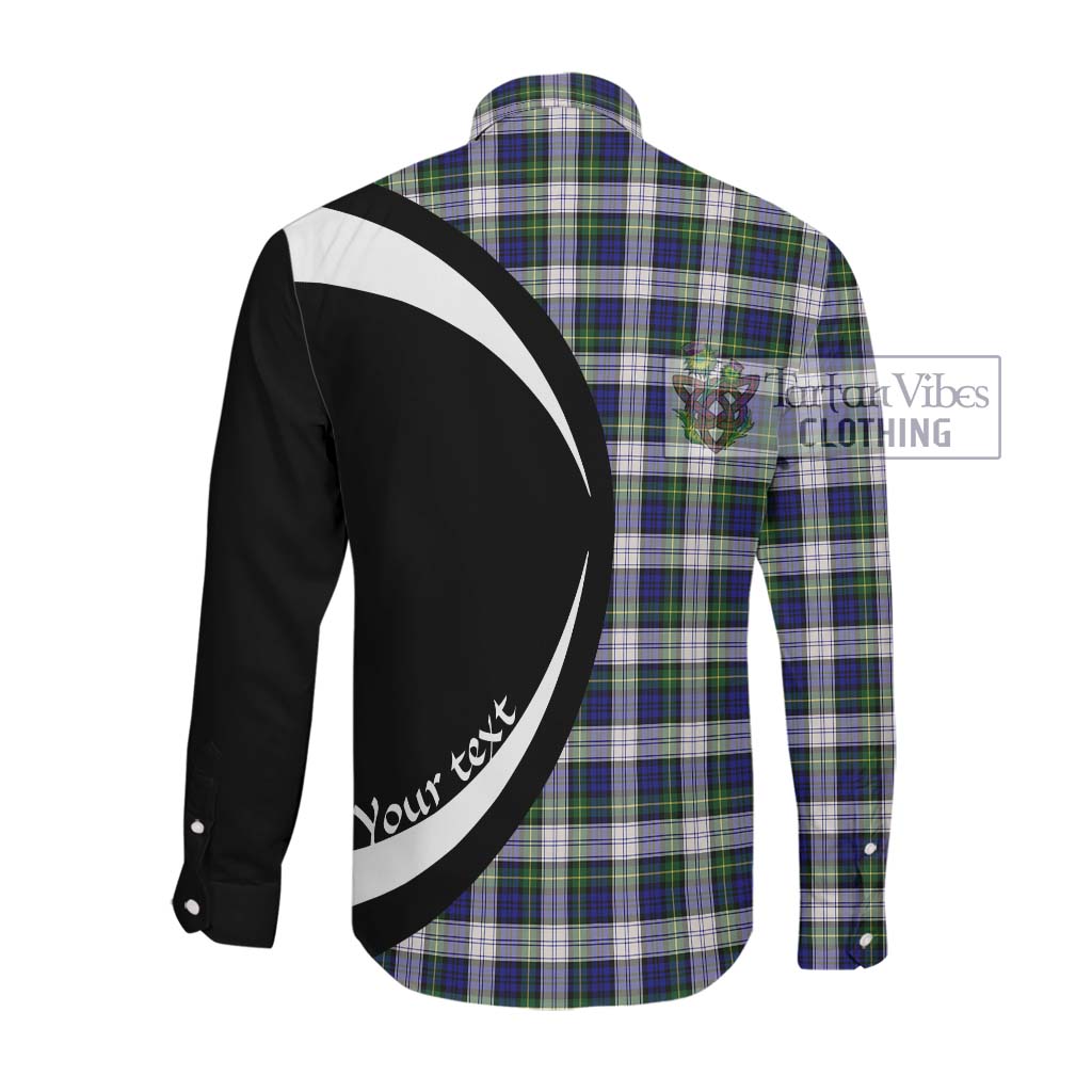 Gordon Dress Modern Tartan Long Sleeve Button Up with Family Crest Circle Style Men's Shirt - Tartan Vibes Clothing