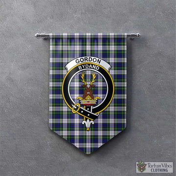 Gordon Dress Modern Tartan Gonfalon, Tartan Banner with Family Crest