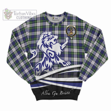 Gordon Dress Modern Tartan Sweatshirt with Alba Gu Brath Regal Lion Emblem