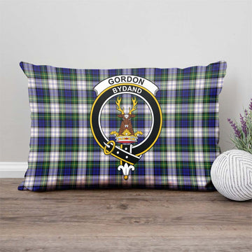 Gordon Dress Modern Tartan Pillow Cover with Family Crest