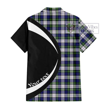 Gordon Dress Modern Tartan Short Sleeve Button Up with Family Crest Circle Style