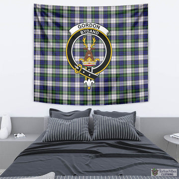 Gordon Dress Modern Tartan Tapestry Wall Hanging and Home Decor for Room with Family Crest