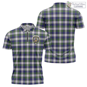 Gordon Dress Modern Tartan Zipper Polo Shirt with Family Crest