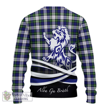 Gordon Dress Modern Tartan Ugly Sweater with Alba Gu Brath Regal Lion Emblem