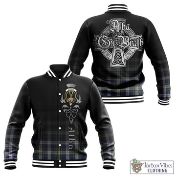 Gordon Dress Modern Tartan Baseball Jacket Featuring Alba Gu Brath Family Crest Celtic Inspired