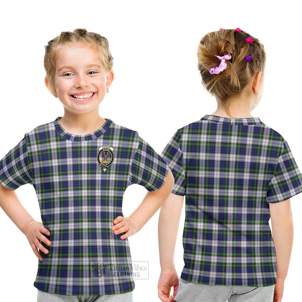 Gordon Dress Modern Tartan Kid T-Shirt with Family Crest - Tartanvibesclothing Shop