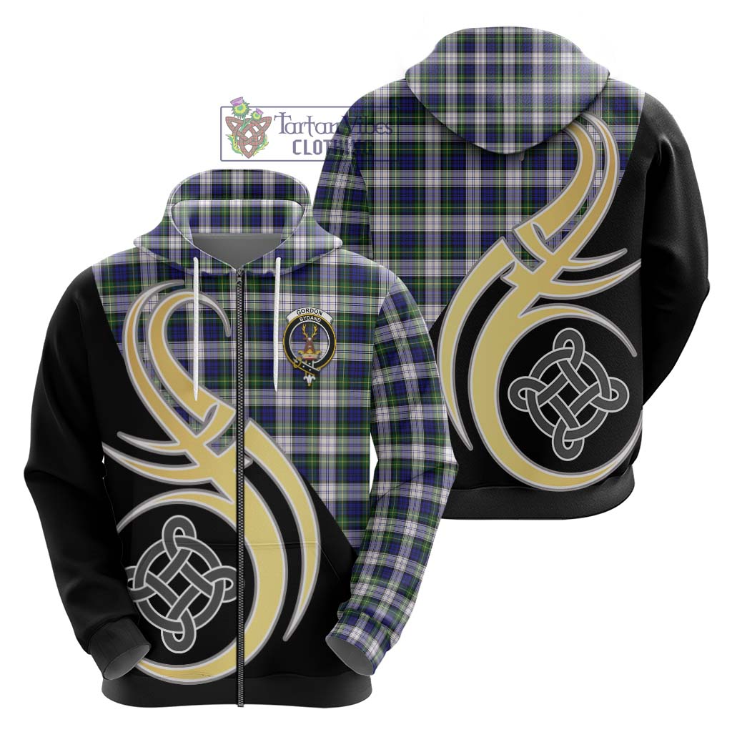 Gordon Dress Modern Tartan Hoodie with Family Crest and Celtic Symbol Style - Tartan Vibes Clothing