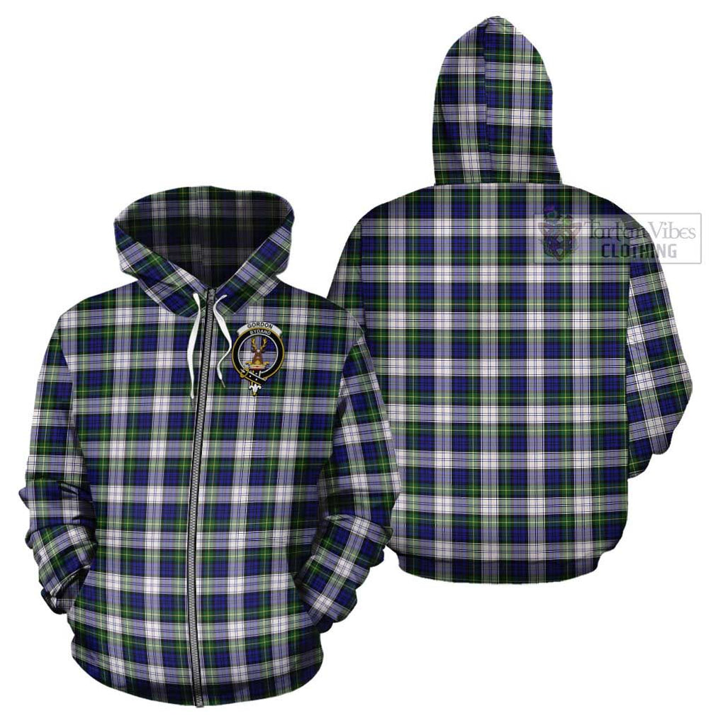 Gordon Dress Modern Tartan Cotton Hoodie with Family Crest Zip Hoodie - Tartan Vibes Clothing