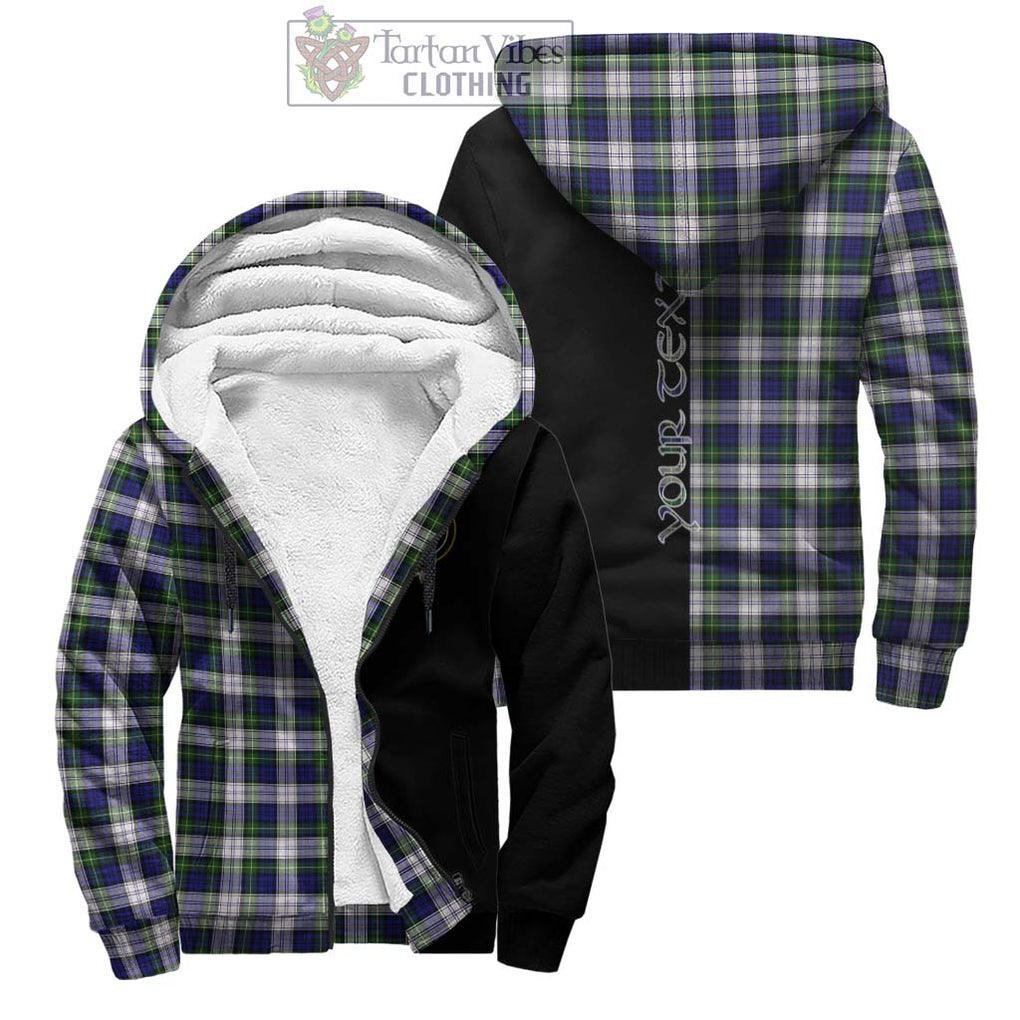 Gordon Dress Modern Tartan Sherpa Hoodie with Family Crest and Half Of Me Style Unisex - Tartanvibesclothing Shop