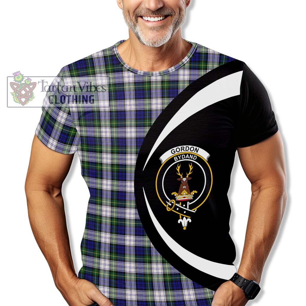 Tartan Vibes Clothing Gordon Dress Modern Tartan T-Shirt with Family Crest Circle Style