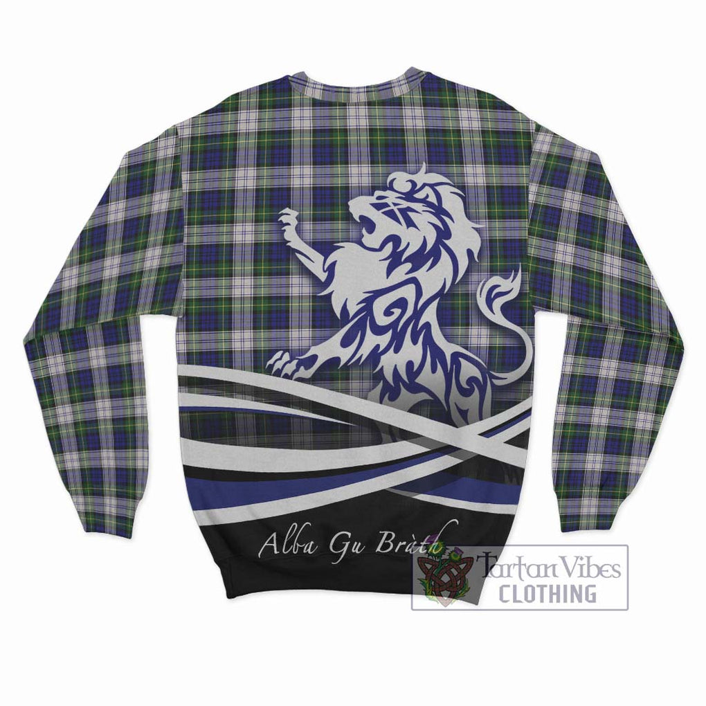 Gordon Dress Modern Tartan Sweatshirt with Alba Gu Brath Regal Lion Emblem - Tartanvibesclothing Shop