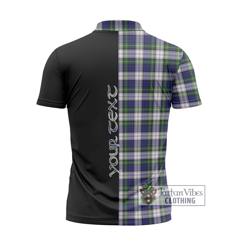 Gordon Dress Modern Tartan Zipper Polo Shirt with Family Crest and Half Of Me Style - Tartanvibesclothing Shop