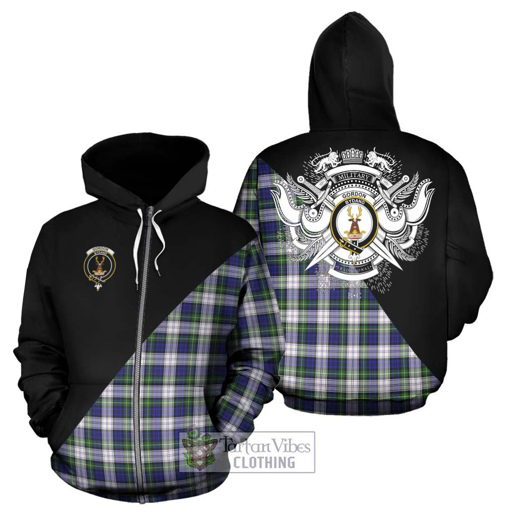 Gordon Dress Modern Tartan Hoodie with Family Crest and Military Logo Style - Tartanvibesclothing Shop