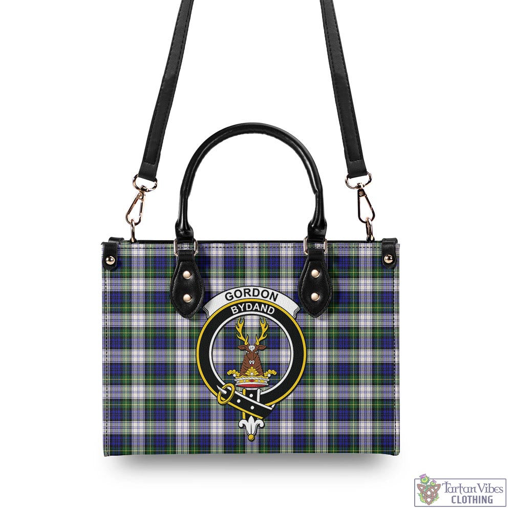 Tartan Vibes Clothing Gordon Dress Modern Tartan Luxury Leather Handbags with Family Crest