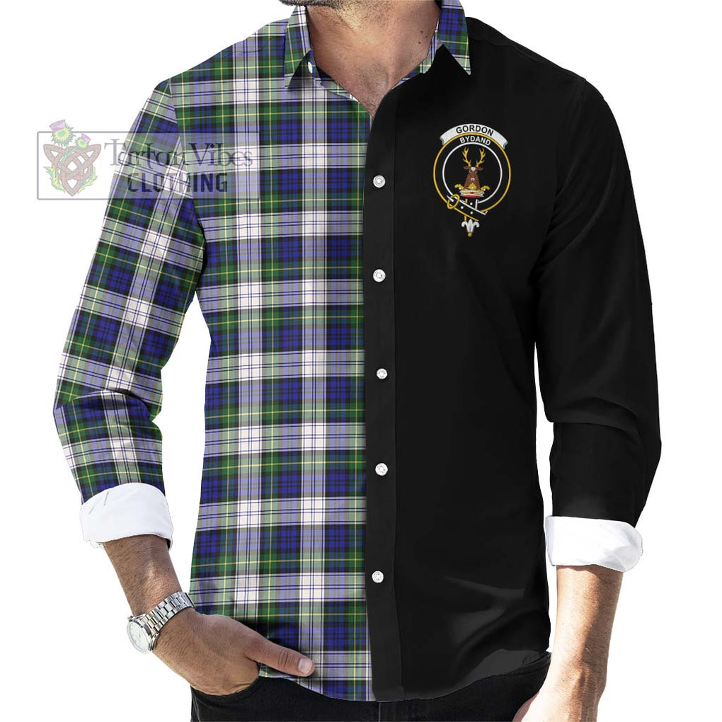 Gordon Dress Modern Tartan Long Sleeve Button Shirt with Family Crest and Half Of Me Style - Tartanvibesclothing Shop