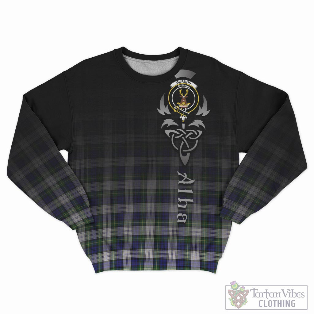 Tartan Vibes Clothing Gordon Dress Modern Tartan Sweatshirt Featuring Alba Gu Brath Family Crest Celtic Inspired