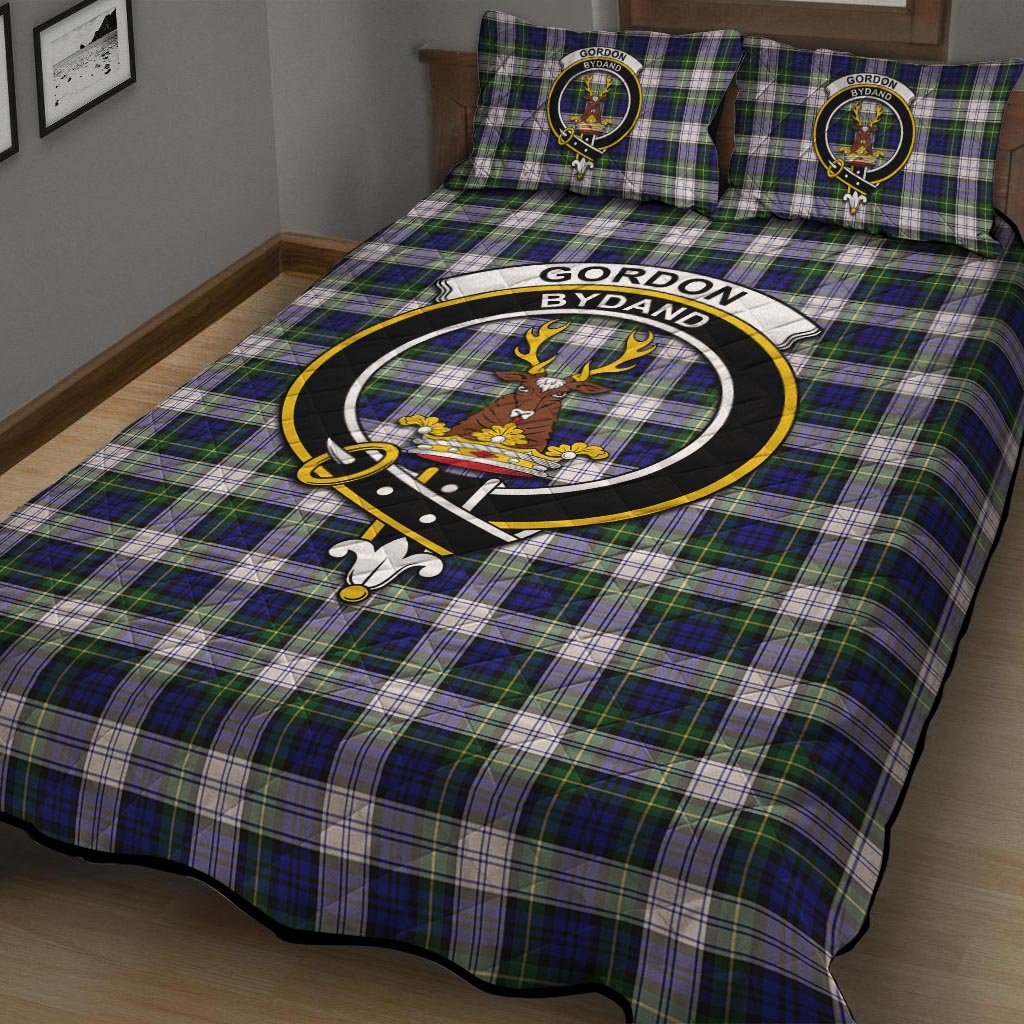 Gordon Dress Modern Tartan Quilt Bed Set with Family Crest - Tartan Vibes Clothing