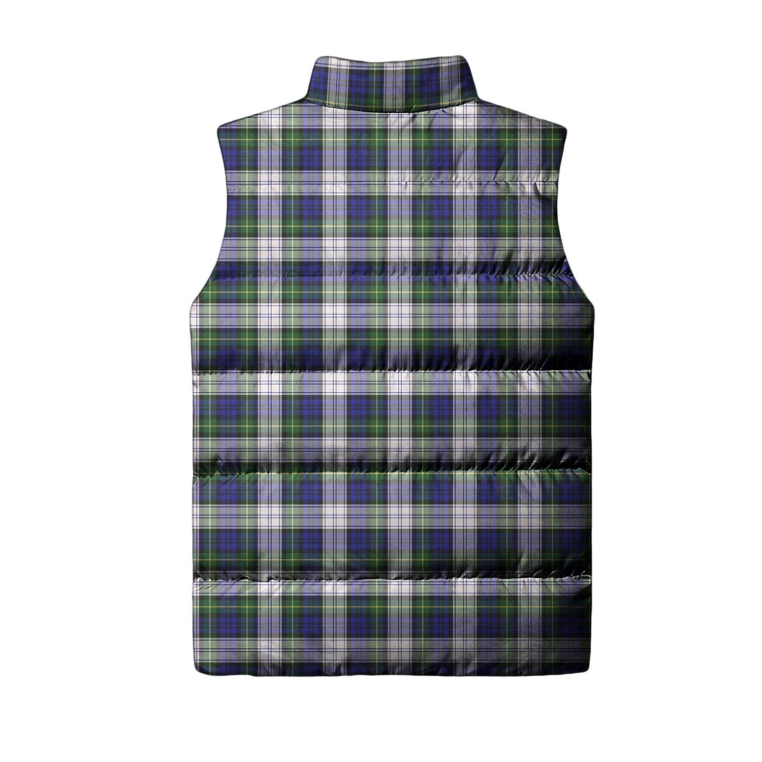 Gordon Dress Modern Tartan Sleeveless Puffer Jacket with Family Crest - Tartanvibesclothing