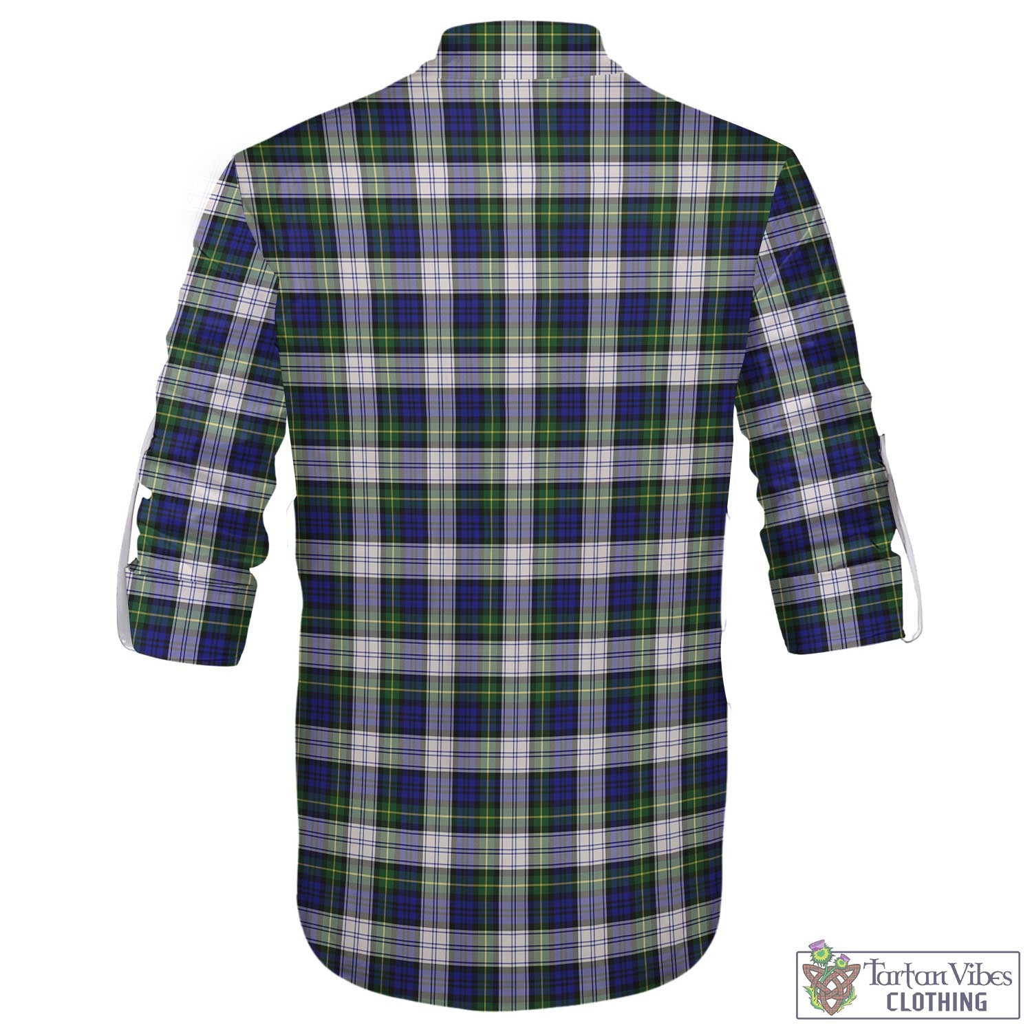 Tartan Vibes Clothing Gordon Dress Modern Tartan Men's Scottish Traditional Jacobite Ghillie Kilt Shirt with Family Crest