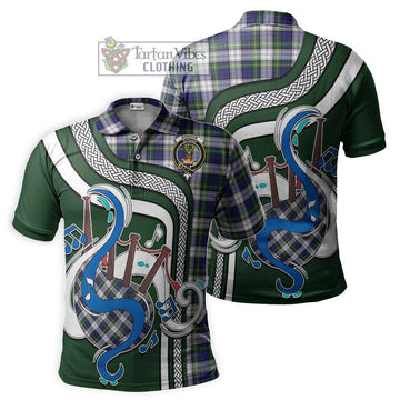 Gordon Dress Modern Tartan Polo Shirt with Epic Bagpipe Style