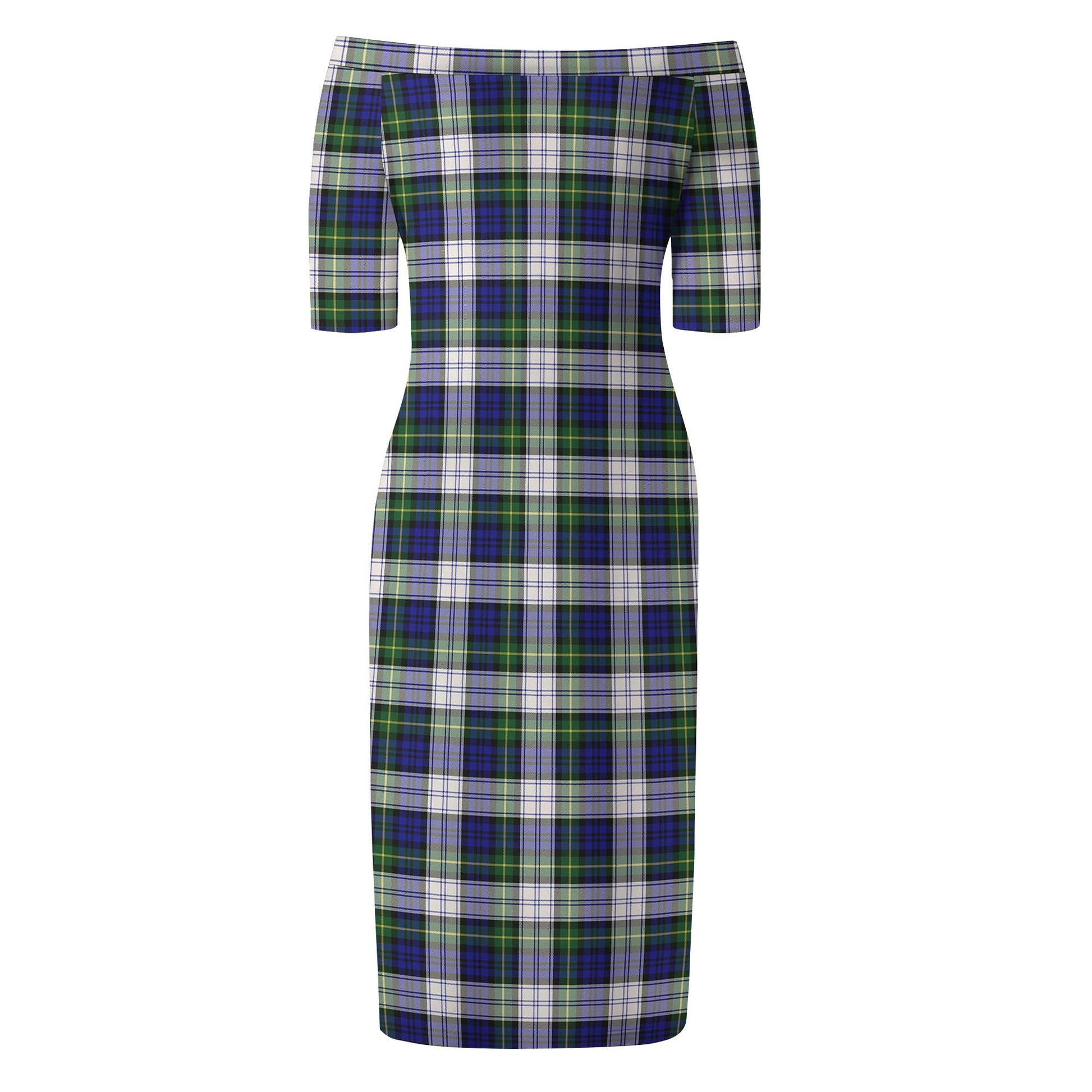 Gordon Dress Modern Tartan Off Shoulder Lady Dress - Tartanvibesclothing